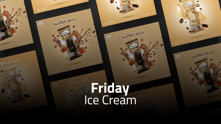 Friday Ice Cream Social Media Poster