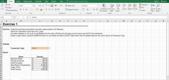 إجراء عمليات حسابية على برنامج excel