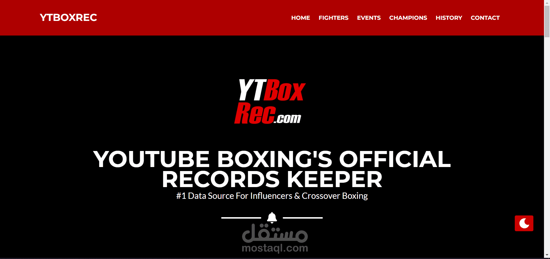 تصميم وبرمجة موقع خاص برياضة البوكس | Ytboxrec - YOUTUBE BOXING'S OFFICIAL RECORDS KEEPER