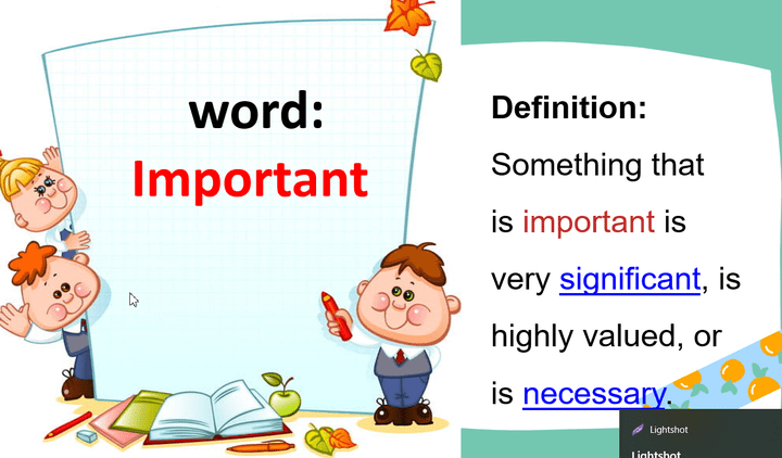 عرض تقديمي عن كلمة important