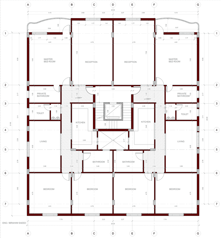 تصميم مخطط لعمارة سكنية