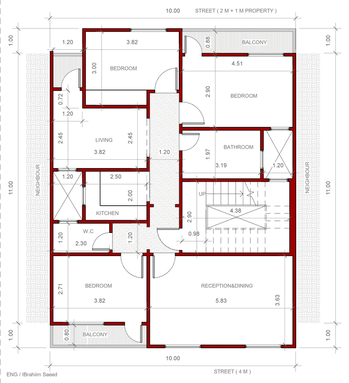 تصميم مخطط لعمارة سكنية