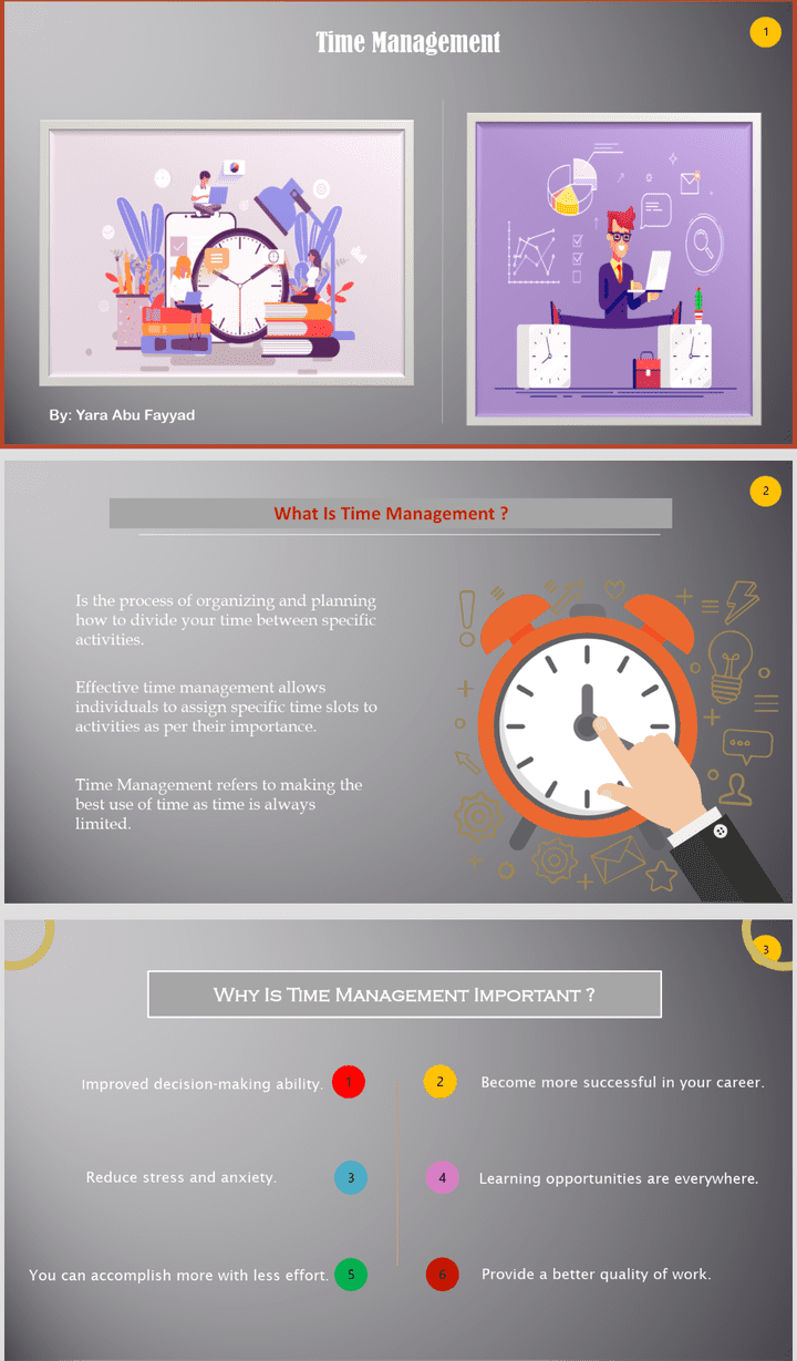 Time Management باستخدام برنامج PowerPoint
