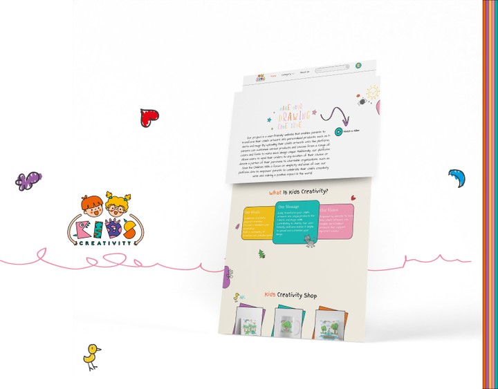 kids creativity website UI/UX