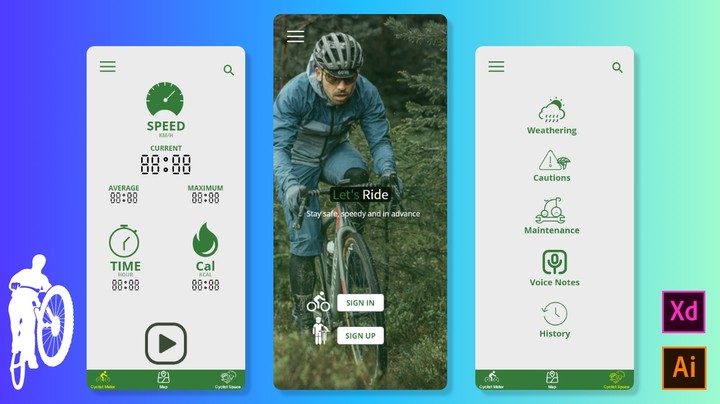 UI for cyclist assistance app