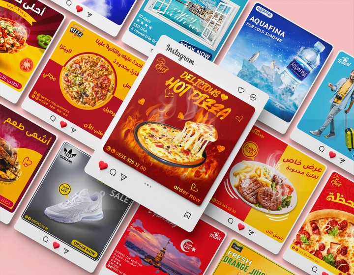 بانرات و إعلانات سوشيال ميديا مطعم