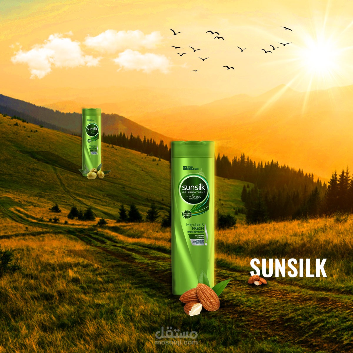 تصميم سوشيال ميديا لمنتج SUNSILK