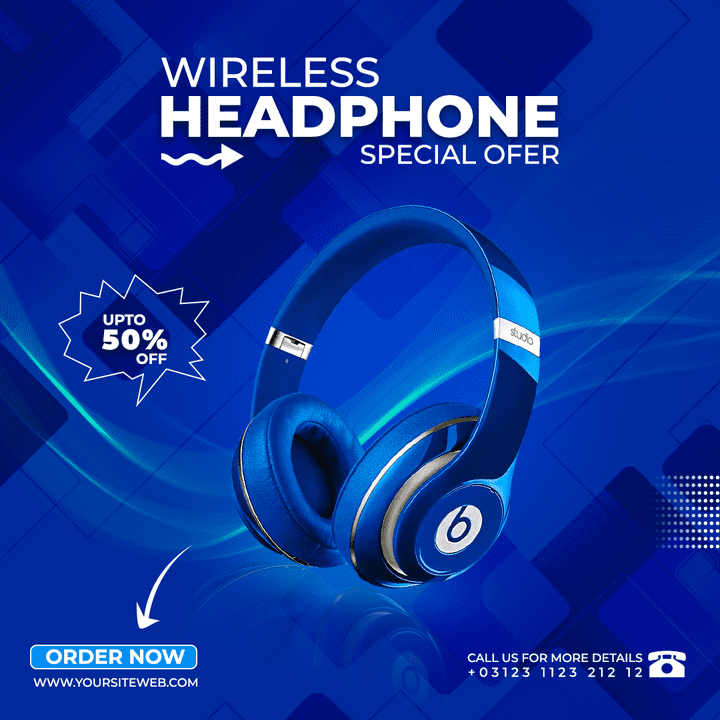 Headphone Promotion Social Media Banner Design