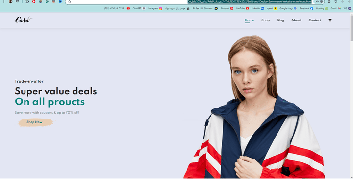 تصميم موقع متجر الكتروني بلغات HTML CSS JS