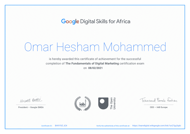 Google Digital Marketing Certificate