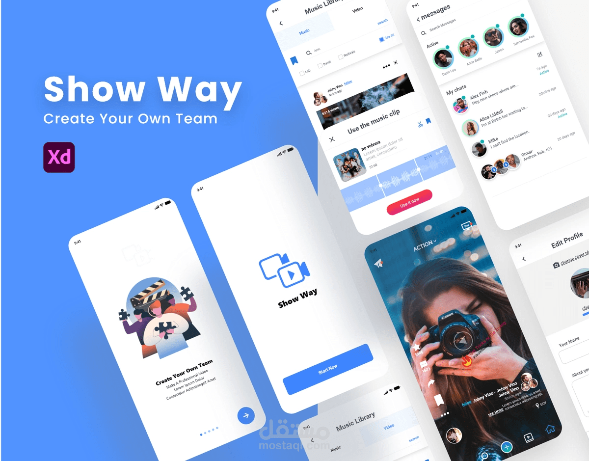 Show Way app ui ux design