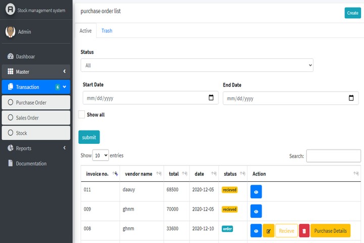 stock management system