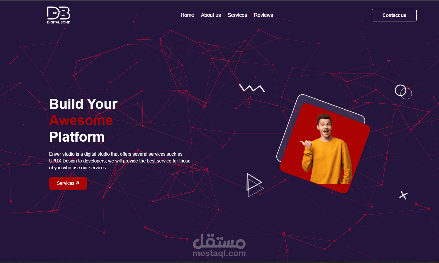 تصميم واجهة موقع شركة Digital Bond باستخدام Tailwind CSS