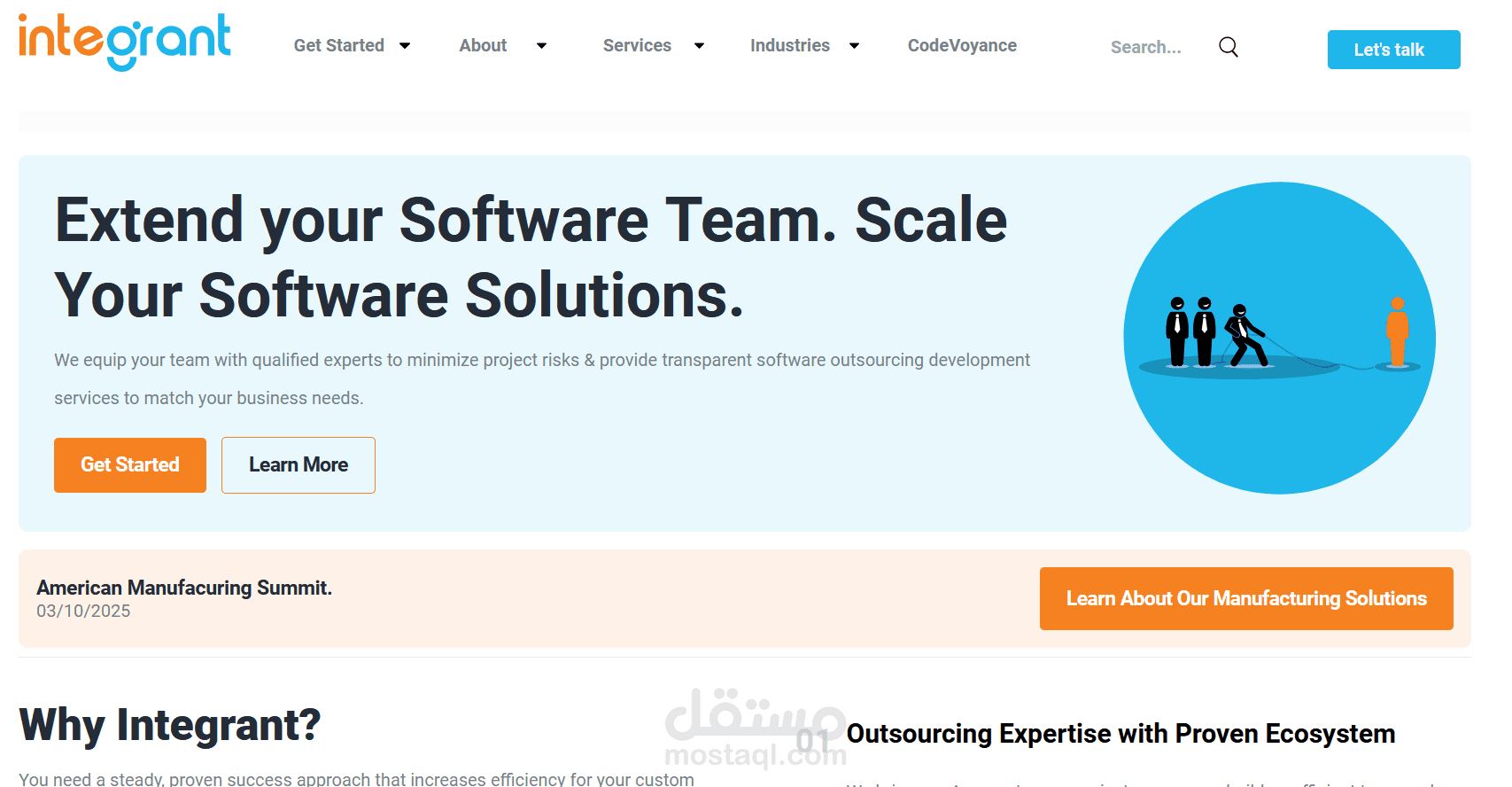 website for company specializing in software development