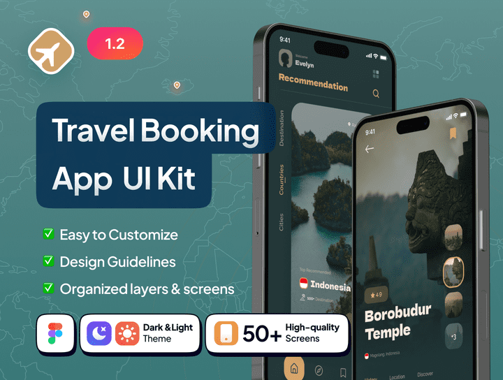 Nature Travel Booking App UI Kit - User Interface Collection