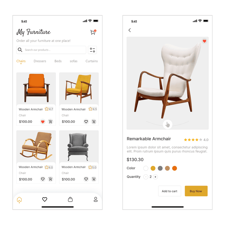 Furniture Mobile App Design