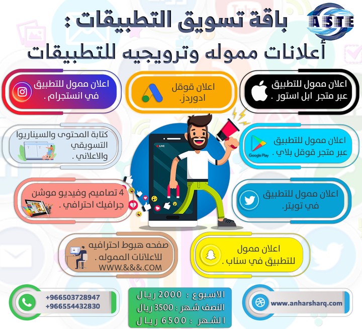 تسويق ونشر وحملات اعلانية للتطبيقات اعلانات التطبيق