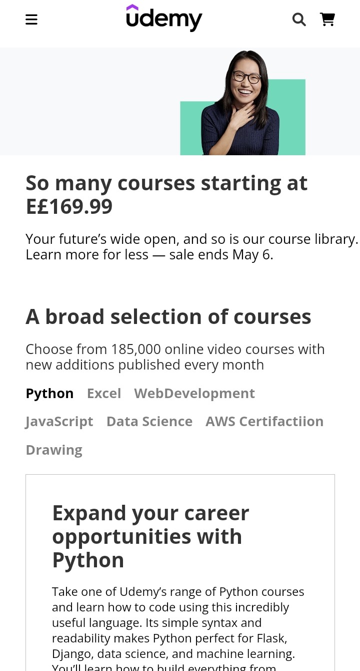 Udemy website