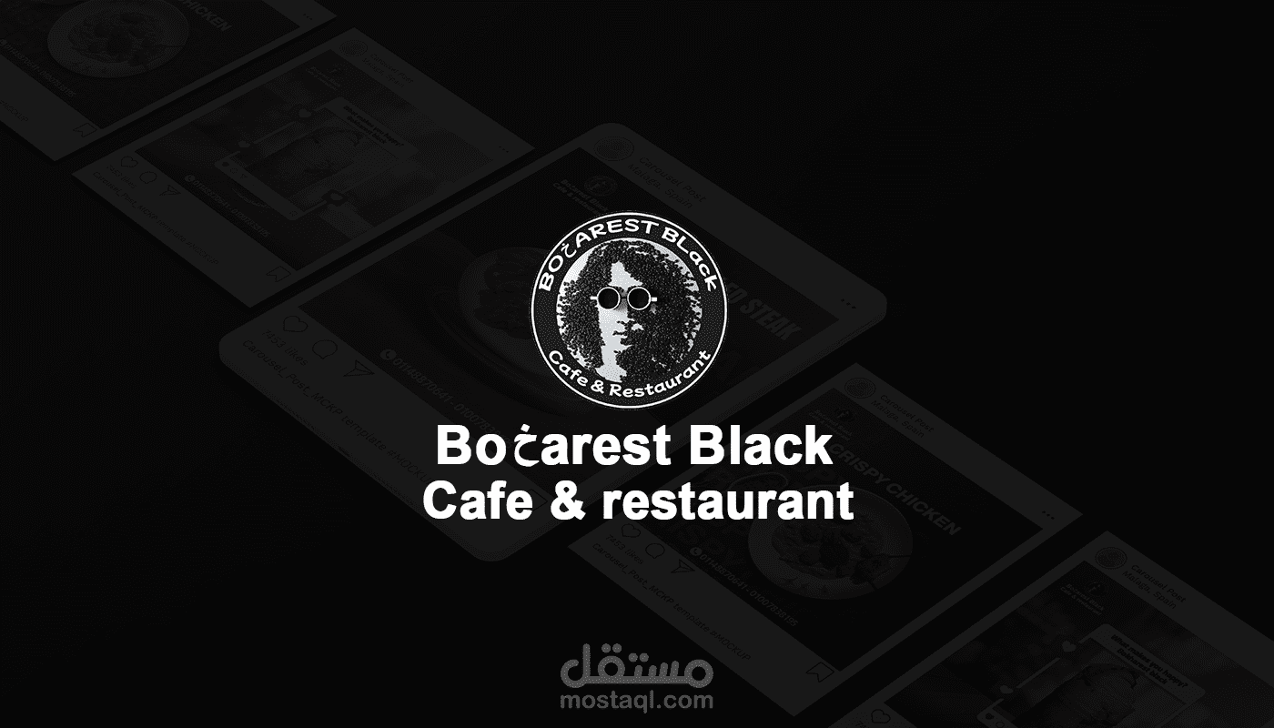 Social media design for bokharest black cafe