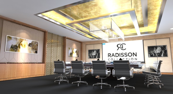 تصميم غرفه اجتماعات باحد الفنادق الكبري Radission collection Hotel