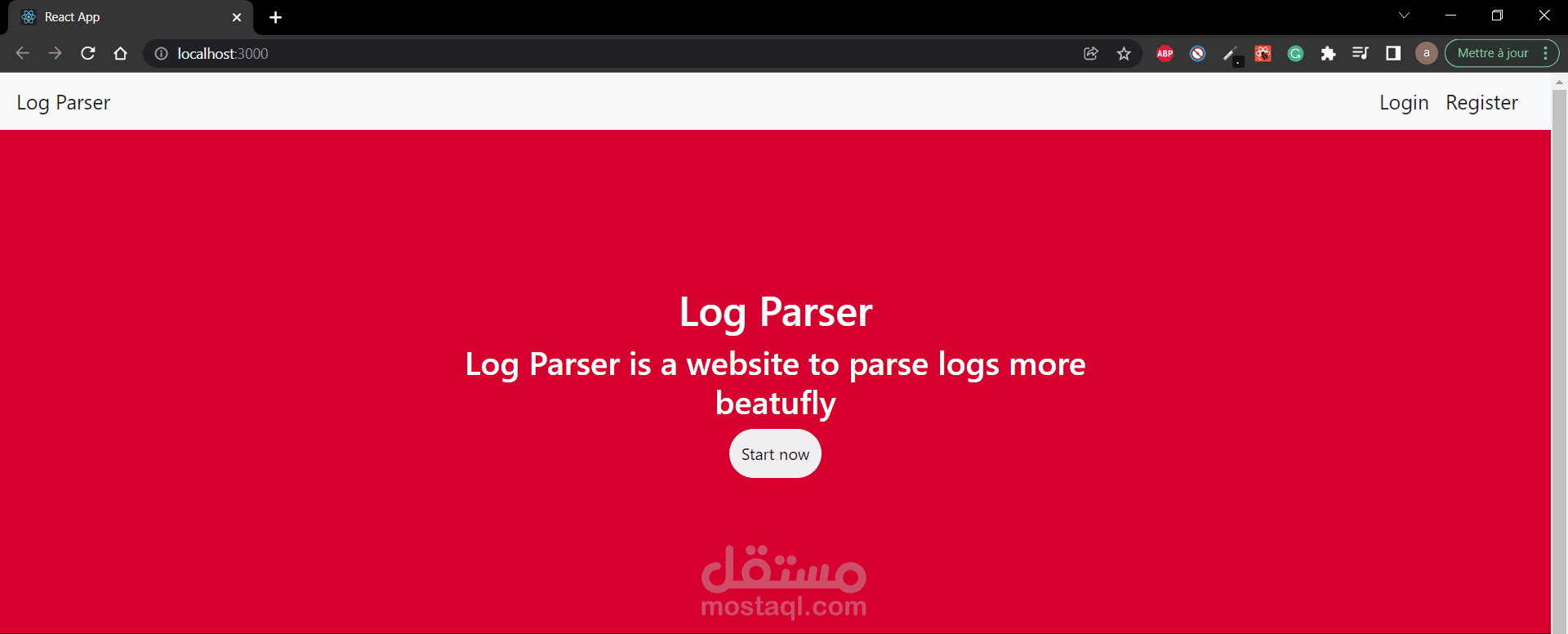 Log Parser -   full stack web application