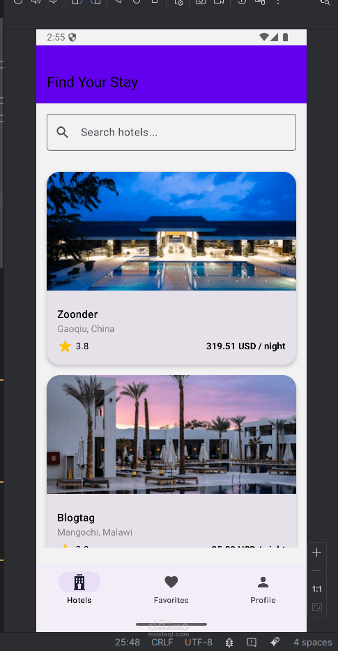 Android hotels reservations app