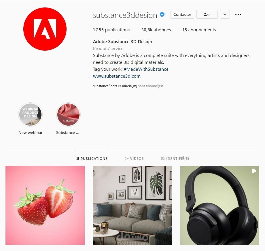 أعمالي المنشورة على صفحة Adobe عبر Instagram