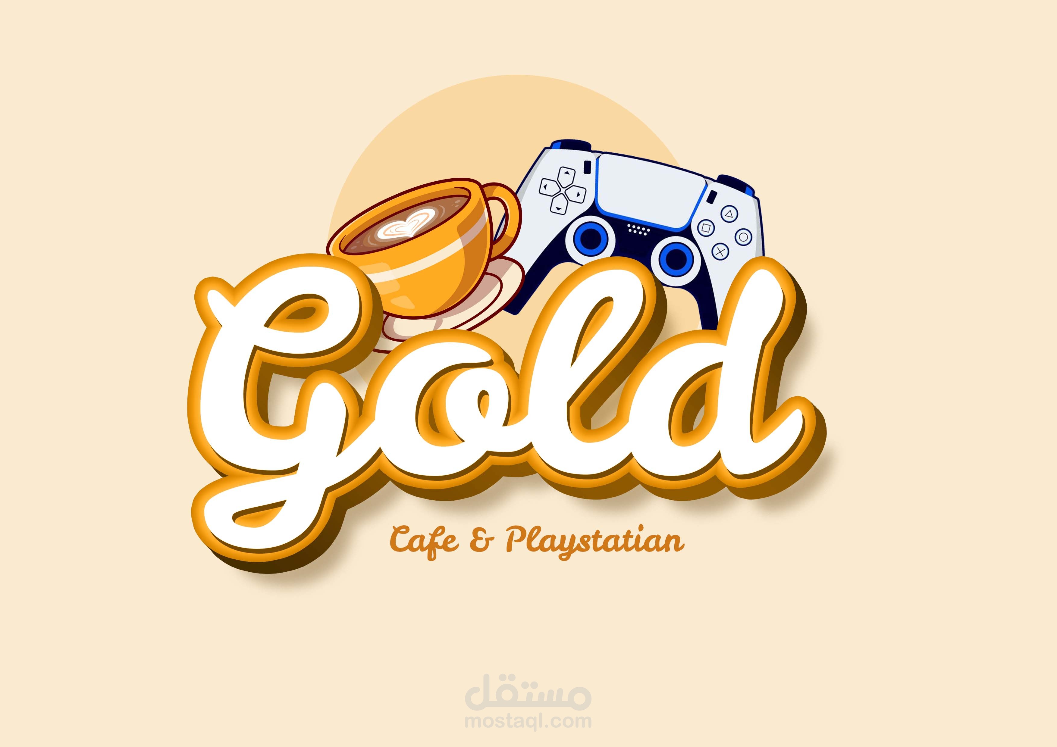 Gold cafe logo design