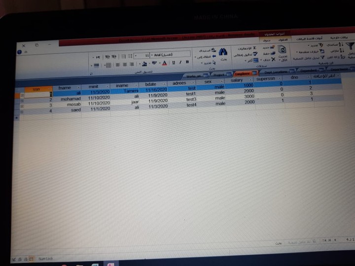 ادخال بياانات على مايكروسفت اكسس