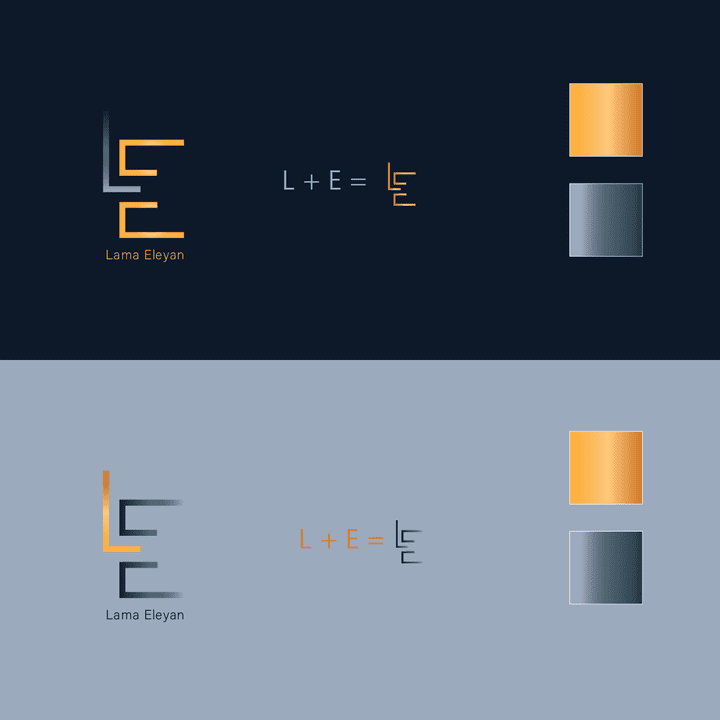 Lama Eleyan (LE) logo design