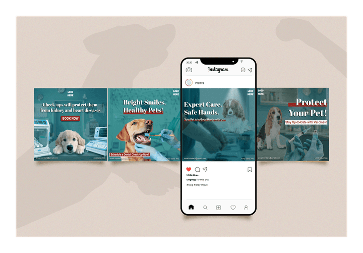 Social Media Campaign for Veterinary Clinic - تصاميم سوشيال ميديا لعيادة بيطرية