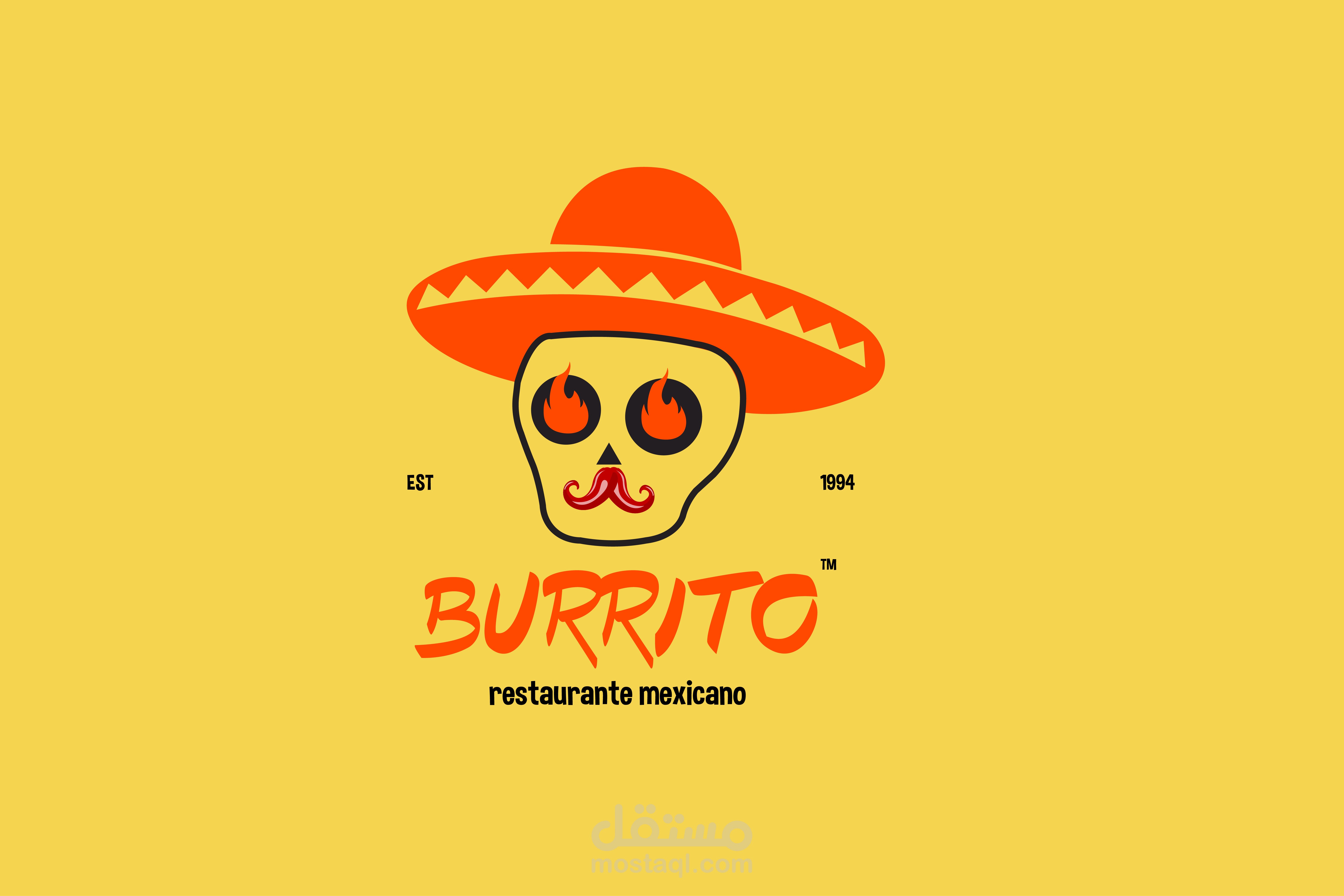تصميم شعار لمطعم وجبات مكسيكية "BURRITO"