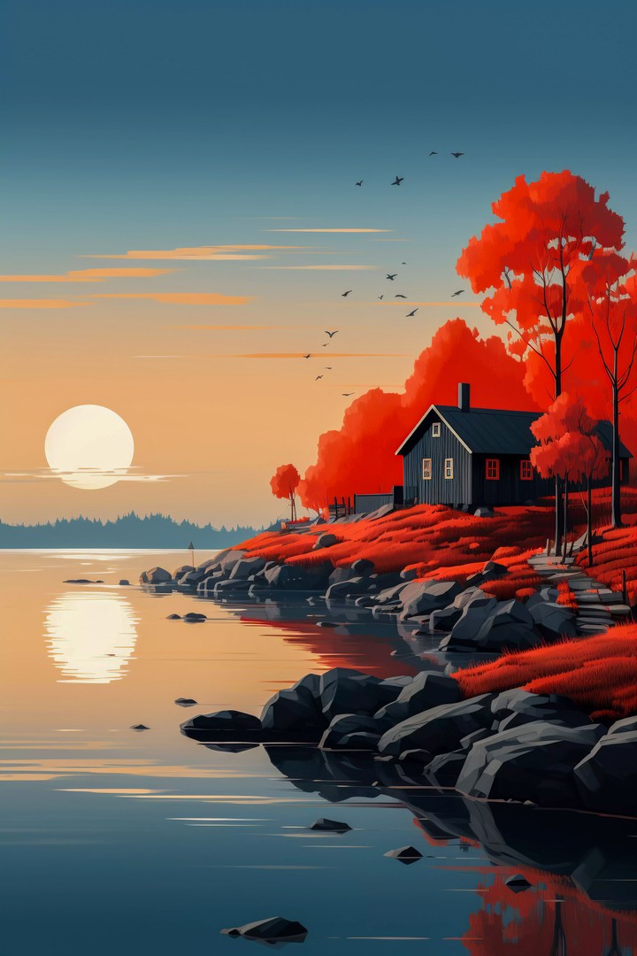 Digital art isolated house