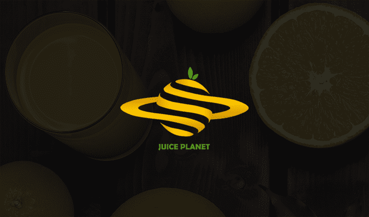 شعار لمتجر بيع عصائر Juice Planet