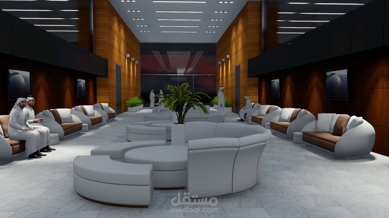 Waiting lounge 3D Desing | تصميم مقترح لصالة انتظار