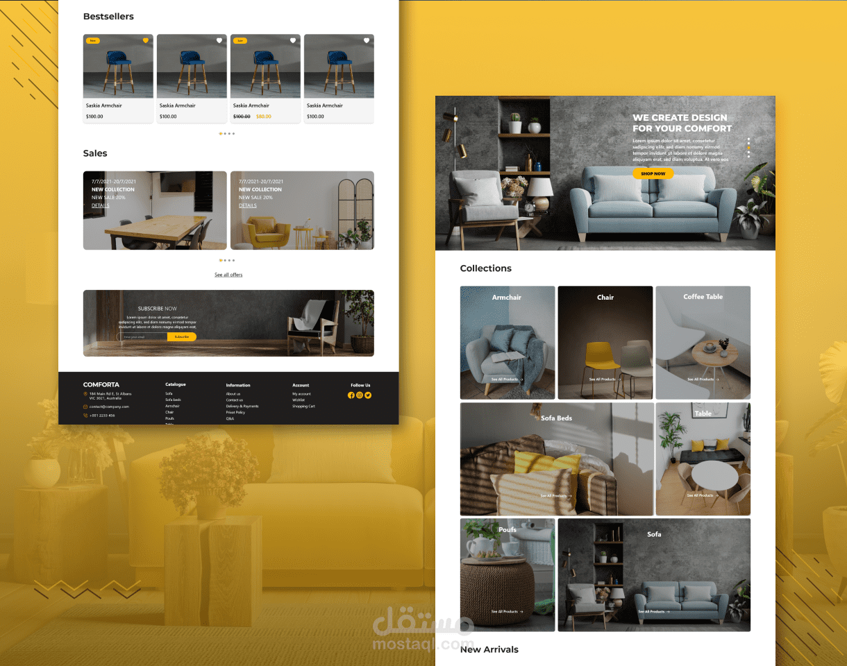 تصميم UX UI  لموقع أثاث
