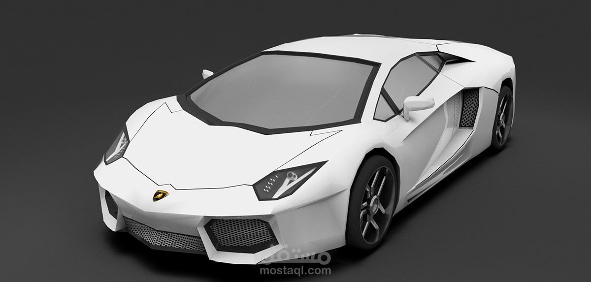 modeling low poly lamborghini