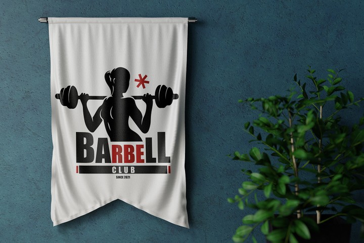 شعار خاص بـ BARBELL CLUB - نادي رياضي نسائي