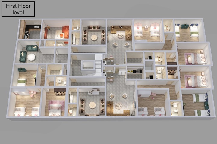 تصميم مخطط ثلاثي الابعاد لفيلا بالسعودية - الرياض - 3D floor plan