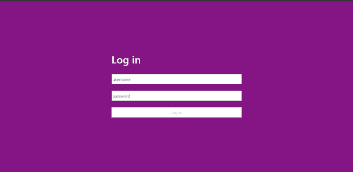 simple log in system