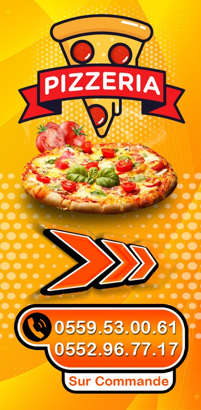 تصميم بانر إعلاني لمحل بيتزا