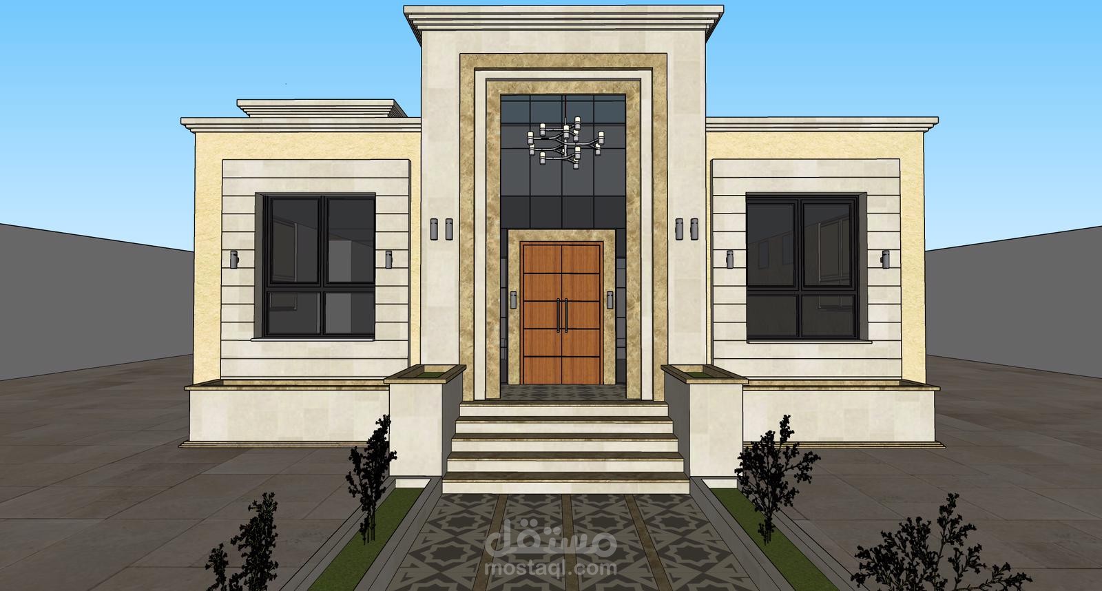 تصميم واجهات خارجية لفيلا  سكنية