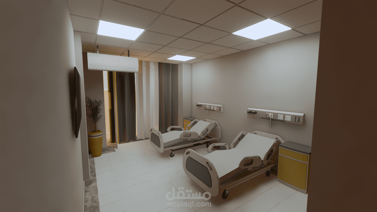 تصميم غرفة مرضى في مستشفى