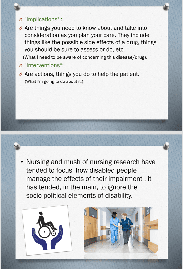 بوربوينت عن Implication for nursing