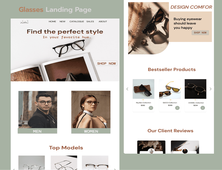 Glasses Landing Page