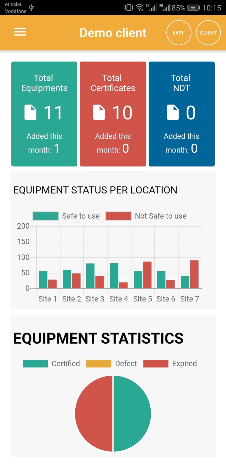 Equipment Inspection app