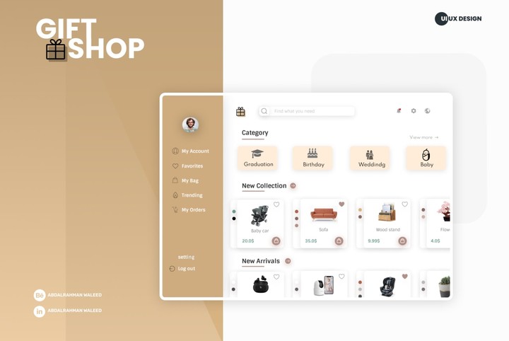 Gift shop website Ui