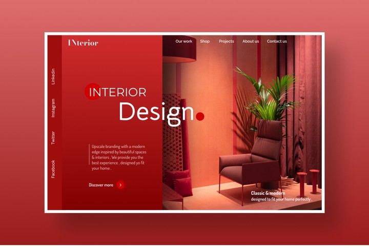 Interior design website Ui Ux