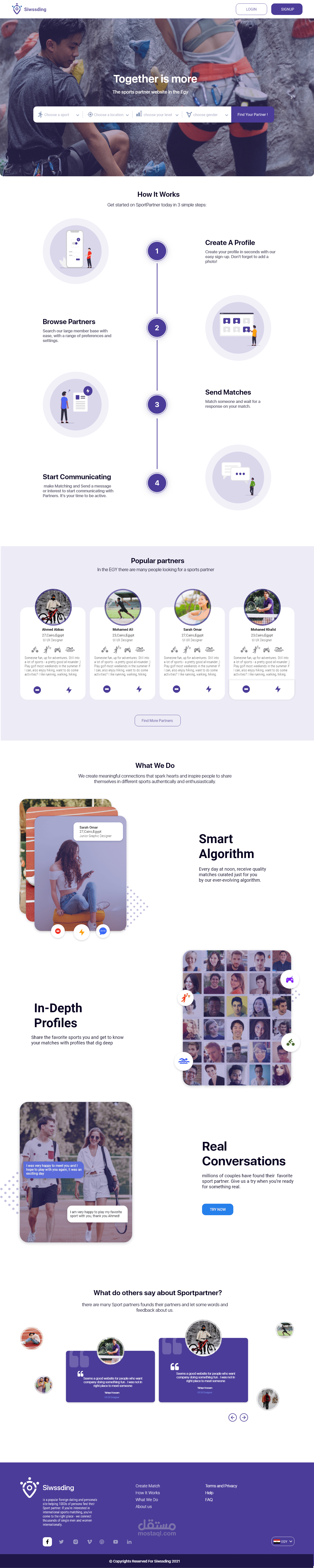 Sport Partner UI | مستقل