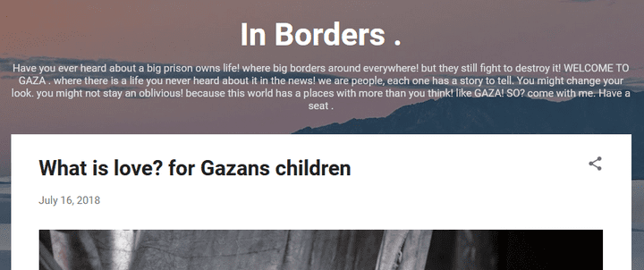 مقالاتي الإنجليزية على مدونة "In borders"